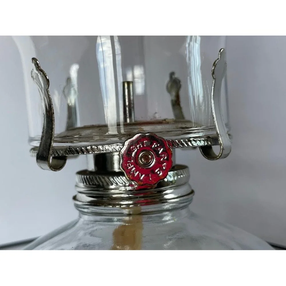 Vintage Lamplight Farms Hobnail Glass Oil Lamp‎ Kerosene Lantern Clear Hurricane